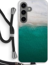 Case Company® - Hoesje met koord geschikt voor Samsung Galaxy S24 hoesje met Koord - Stranded - Telefoonhoesje met Zwart Koord - Bescherming aan alle Kanten en Over de Schermrand