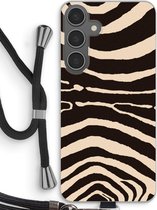 Case Company® - Hoesje met koord geschikt voor Samsung Galaxy S24 Plus hoesje met Koord - Arizona Zebra - Telefoonhoesje met Zwart Koord - Bescherming aan alle Kanten en Over de Schermrand