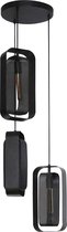 Hanglamp 3 lichts mesh rotate | Artic zwart | Ø 35 cm | in hoogte verstelbaar tot 150 cm | modern industrieel design | woonkamer / eetkamer