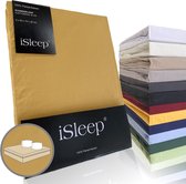 iSleep Perkal Kussenslopen (2 stuks) - 100% Perkal Katoen - 60x70 cm - Okergeel