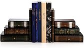 1 paar houten boekensteunen met lade-organizer Vintage opslag decoratief vals boek