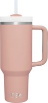 Flow Goods Tumbler - Rosé – Thermosbeker met Handvat – Drinkfles met Rietje – 1.2 Liter - Koffiebeker – Thermosbeker – Travel Mug – Koffie to Go