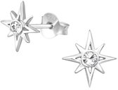 Joie|S - Boucles d'oreilles étoiles argentées - 9 mm - cristal
