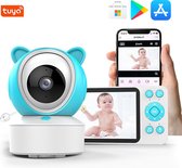 Tuya Babyfoon - Scherm en App - Wifi - PTZ Camera 355 Graden Draaibaar - 5 inch scherm - APP Tuya