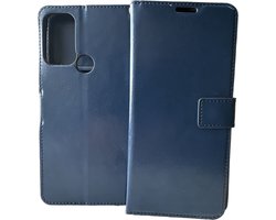 Portemonnee Book Case Hoesje Geschikt voor: Motorola Moto G60s donker blauw