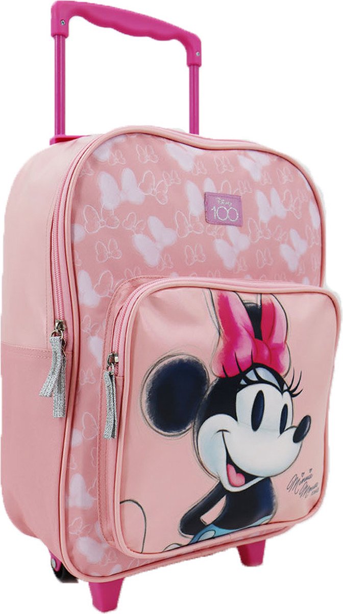 MINNIE MOUSE Trolley Rugzak School Vakantie Logeren Roze 6-12 Jaar