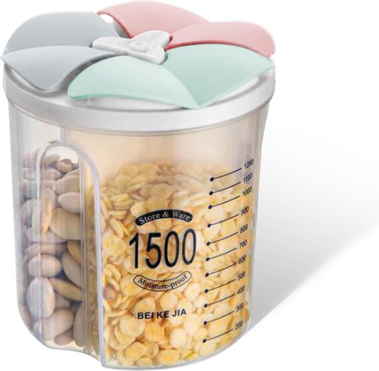 Granen Graan Container Opslag, Voedsel Rijst Opbergdoos 6 Rooster Multifunctionele Container Duurzame Roterende Droge Voedsel Dispenser voor Huishoudelijke Keuken