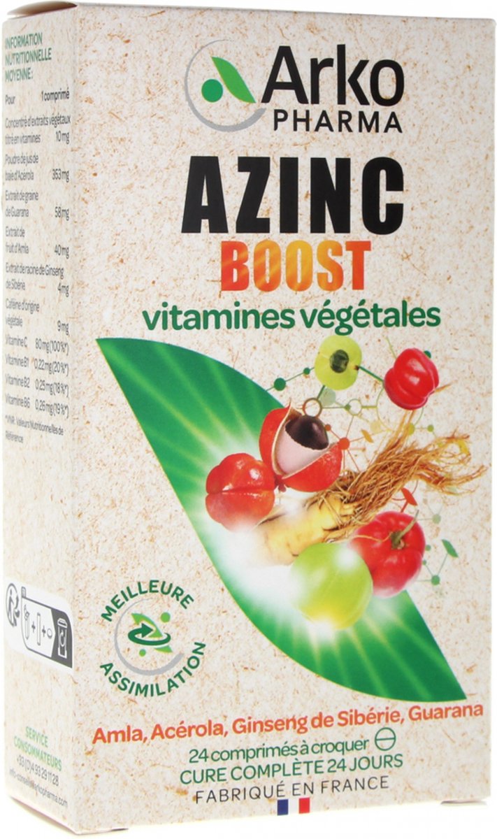 Goedkoopste Arkopharma Azinc Boost Plantenvitaminen 24 Kauwtabletten
