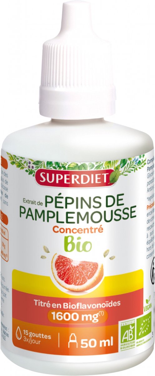 Goedkoopste Superdiet Grapefruitzaadextract Geconcentreerd 1600 mg Biologisch 50 ml