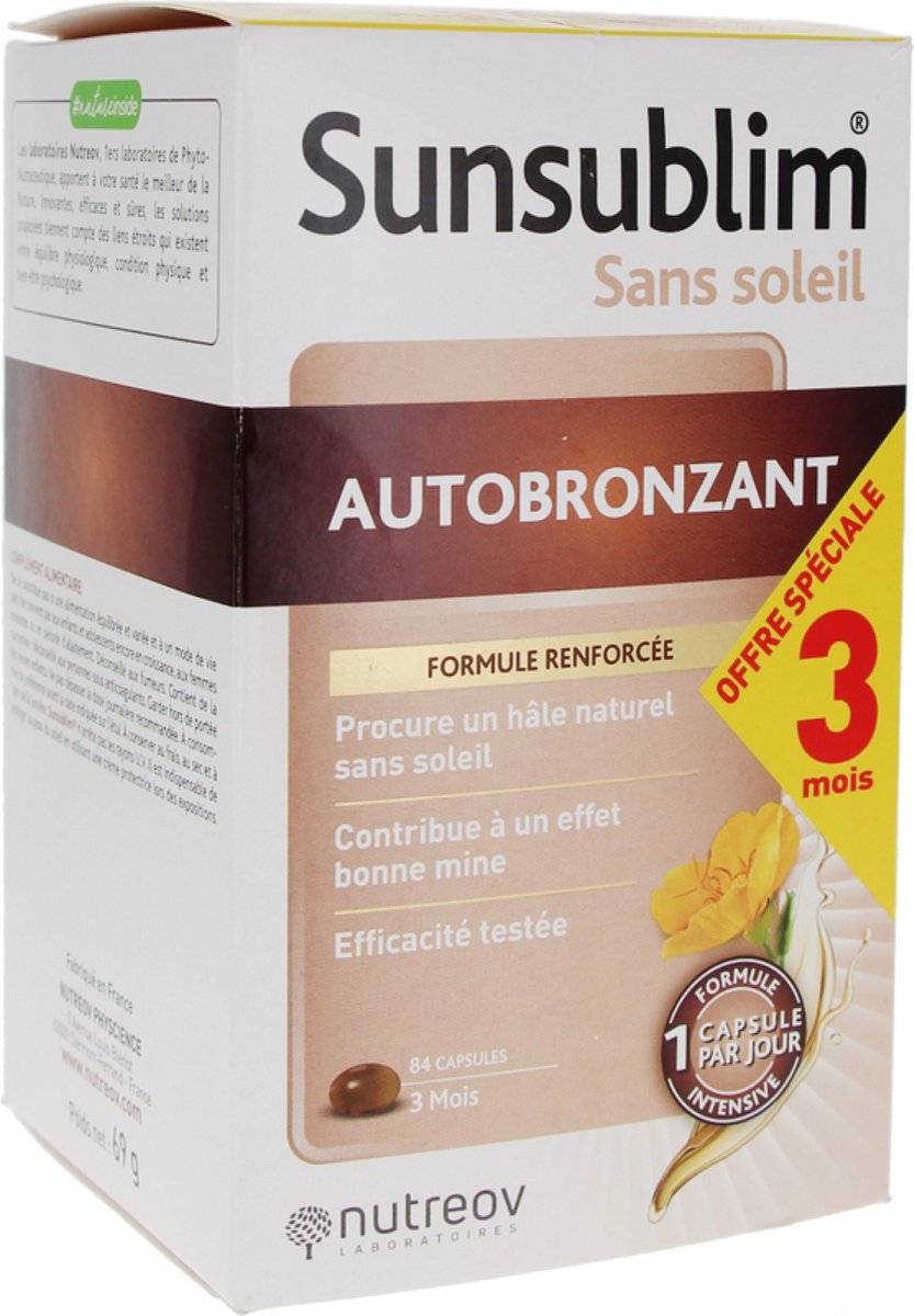 Goedkoopste Nutreov Sunsublim Zelfbruiner 84 Capsules
