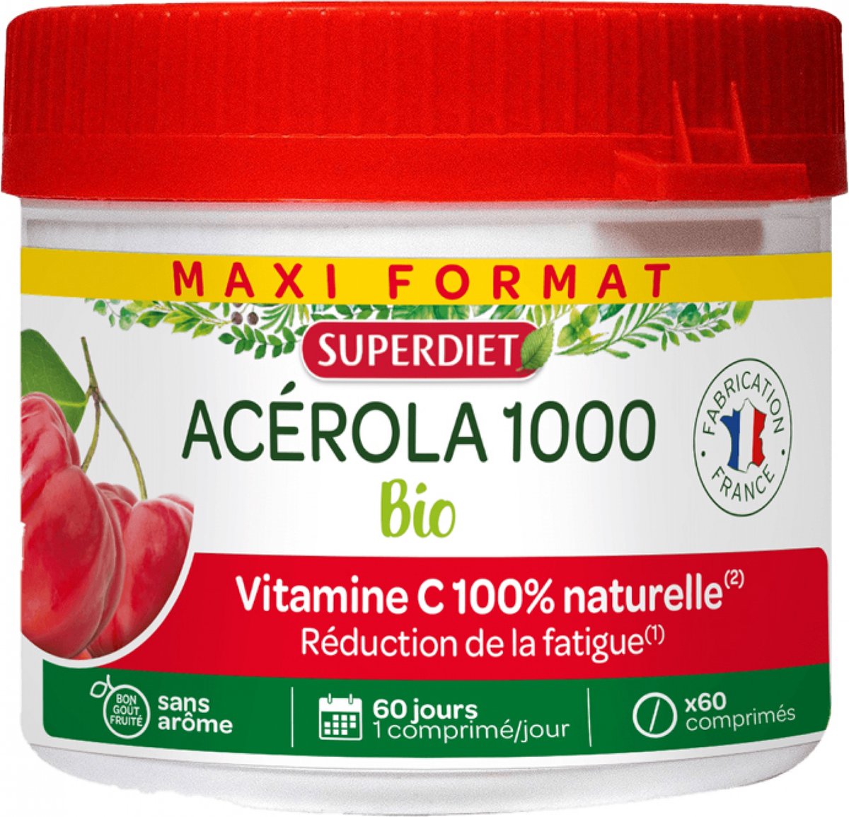 Goedkoopste Superdiet Acerola 1000 Organic 60 Tabletten