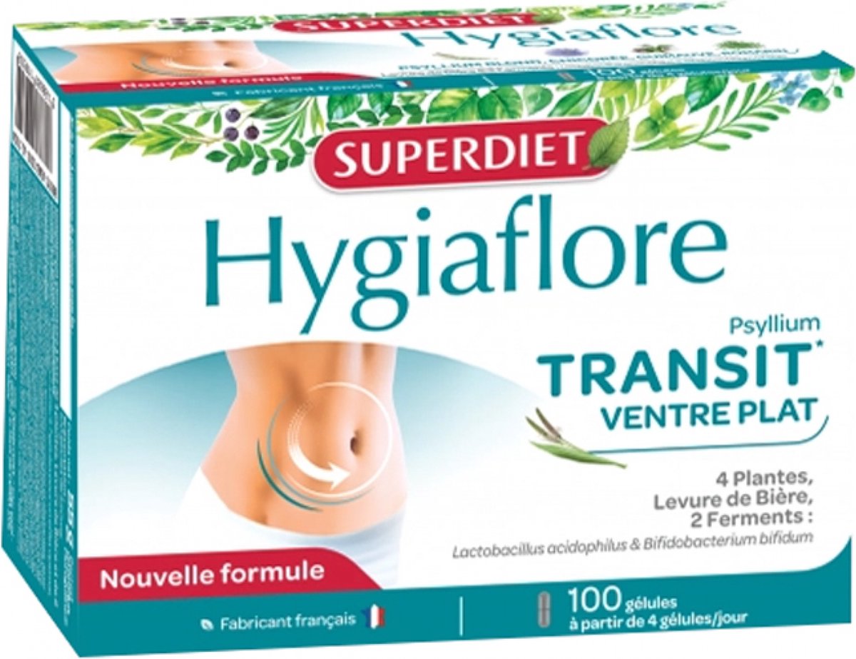 Goedkoopste Superdiet Hygiaflore Transit Ventre Plat 100 Capsules