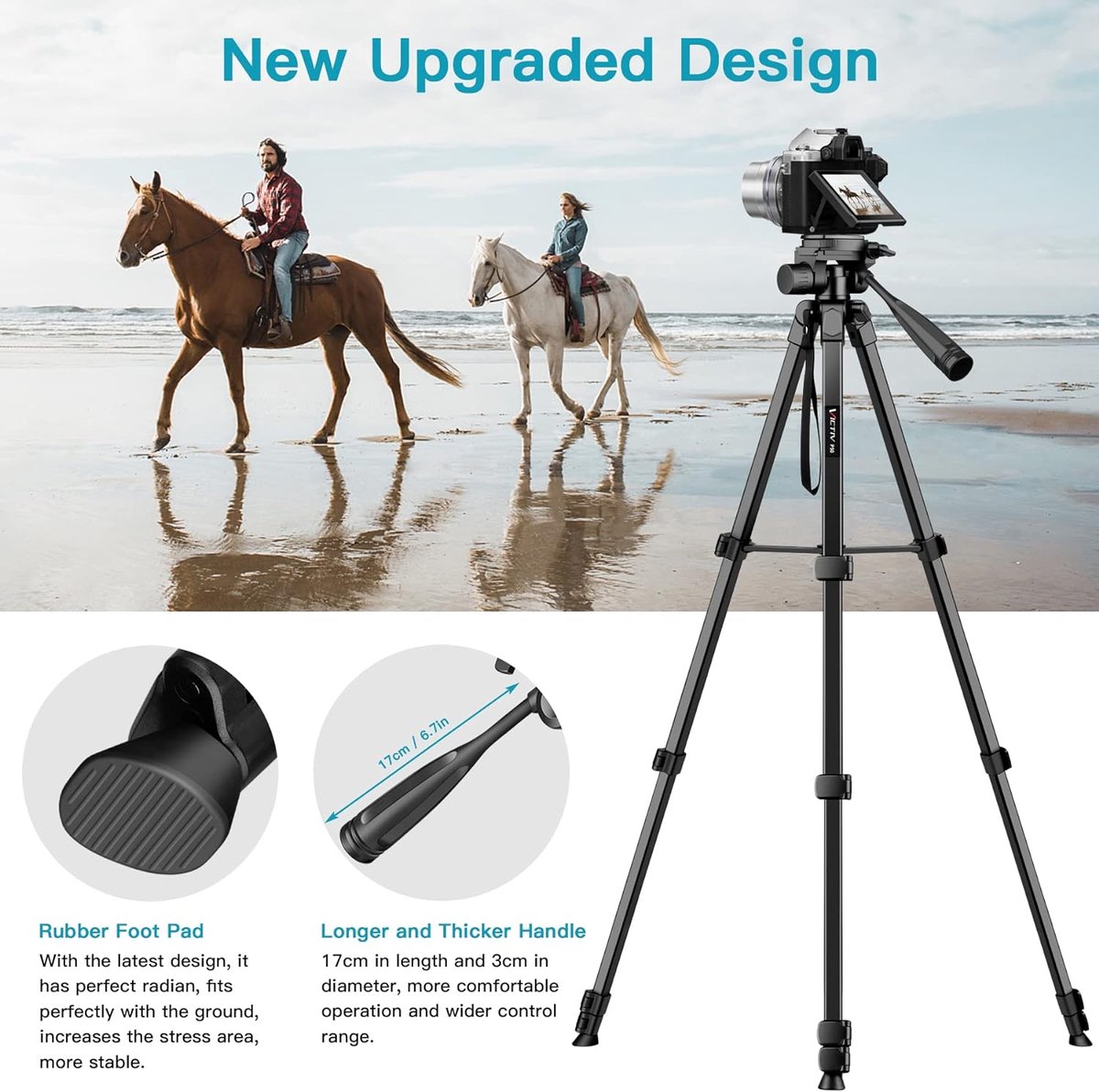 Universele Stevige Telefoon Statief - Tripod 102cm - Smartphone/Camera Houder - Verstelbare Stand - met Handvat - Inklapbaar - Lichtgewicht - Ideaal voor Videoafspraken