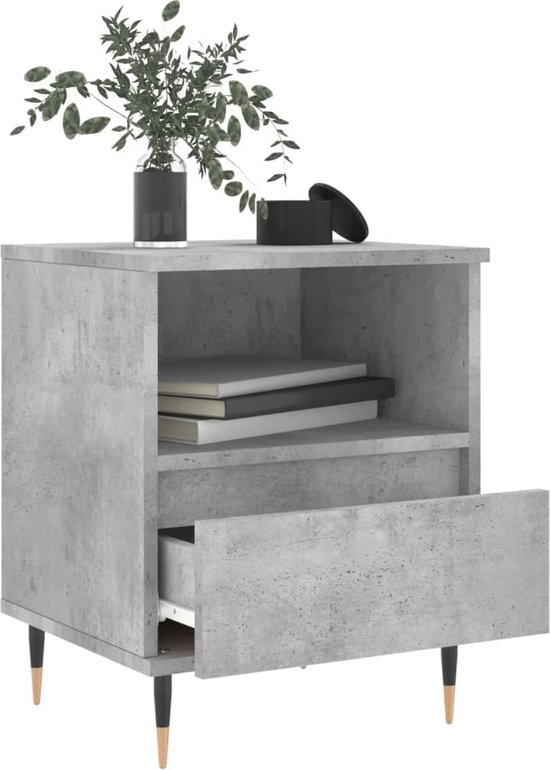 vidaXL-Nachtkastjes-2-st-40x35x50-cm-bewerkt-hout-betongrijs