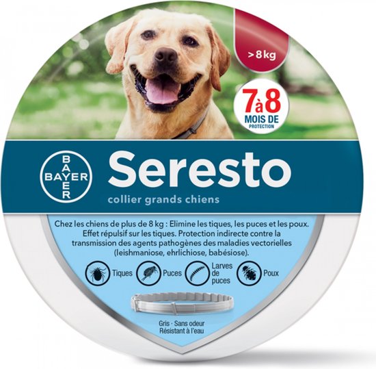Seresto – Vlooien- en tekenband – Grote honden – 8+ kg