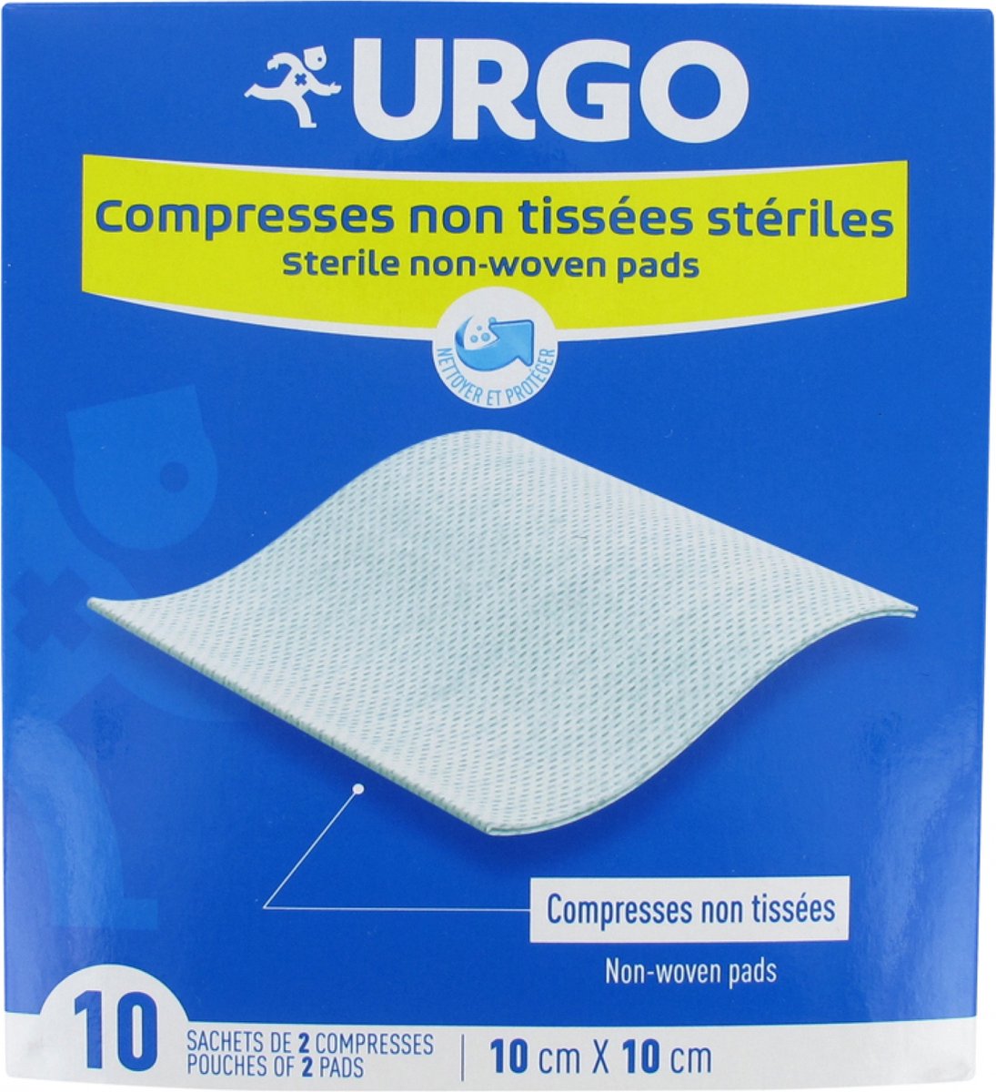 Goedkoopste Urgo Niet-geweven Steriele Swabs 10 cm x 10 cm 10 Verpakkingen van 2 Swabs