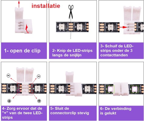 RGB LED strips Click Connector 4 pin 1st | bol