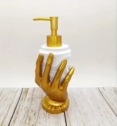 Distributeur de savon de Luxe - Porte-savon 320 ml - Distributeur de savon pour les mains - Pompe à savon - Cuisine - Salle de bains - Toilettes - Autoportant - Or et Wit
