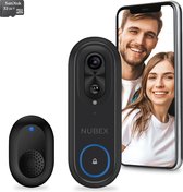 Nubex® Video Deurbel DualBand 5G WiFi - Draadloos Slimme Deurbel met APP - Full HD - Inclusief Dong en 32GB SD Kaart - Zwart