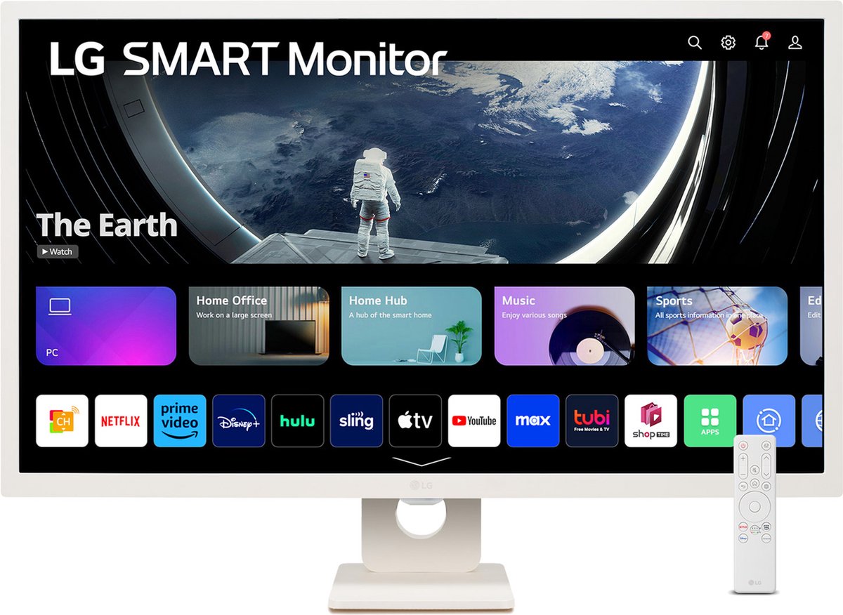 LG Smart 32SR50F-W - Full HD IPS 60Hz Smart Monitor - 32 Inch - Wit