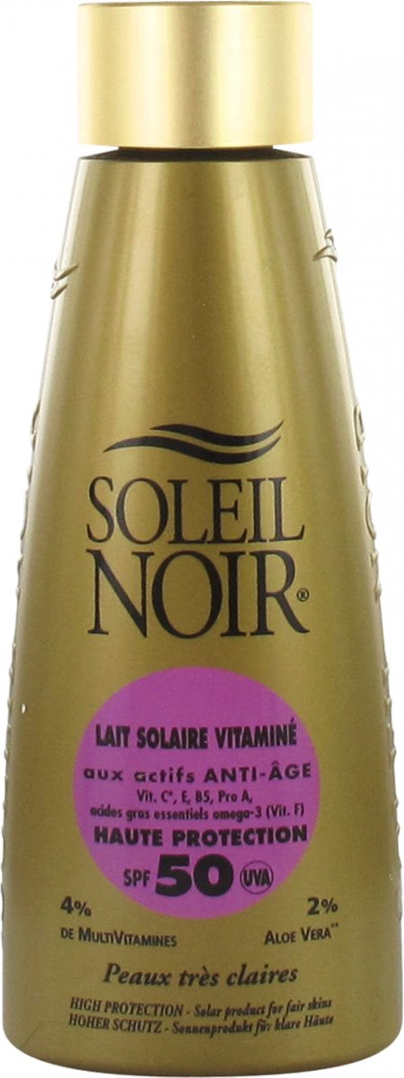 Soleil Noir Hoge Bescherming Gevitaminiseerde Zonnemelk SPF50 150 ml