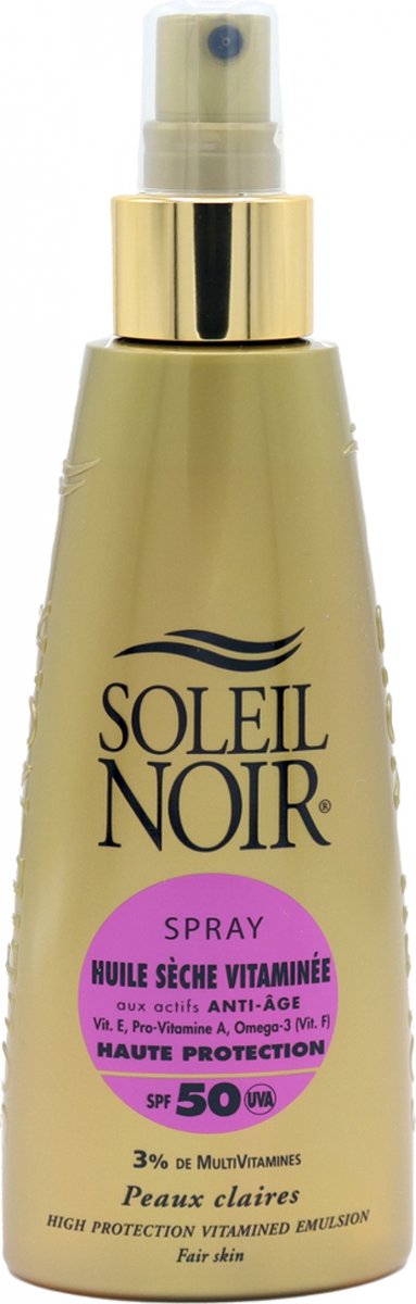 Soleil Noir Gevitamineerde Droge Olie SPF50 Spray 150 ml