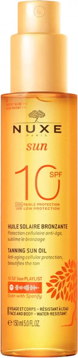 Goedkoopste Nuxe Sun Tanning Oil Low Protection Zonneolie SPF 10 - Zonnebrand - 150 ml