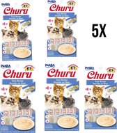 Inaba - Churu Tuna Kattensnack - Zachte kattensnacks - Voordeelverpakking 5x 56 gram