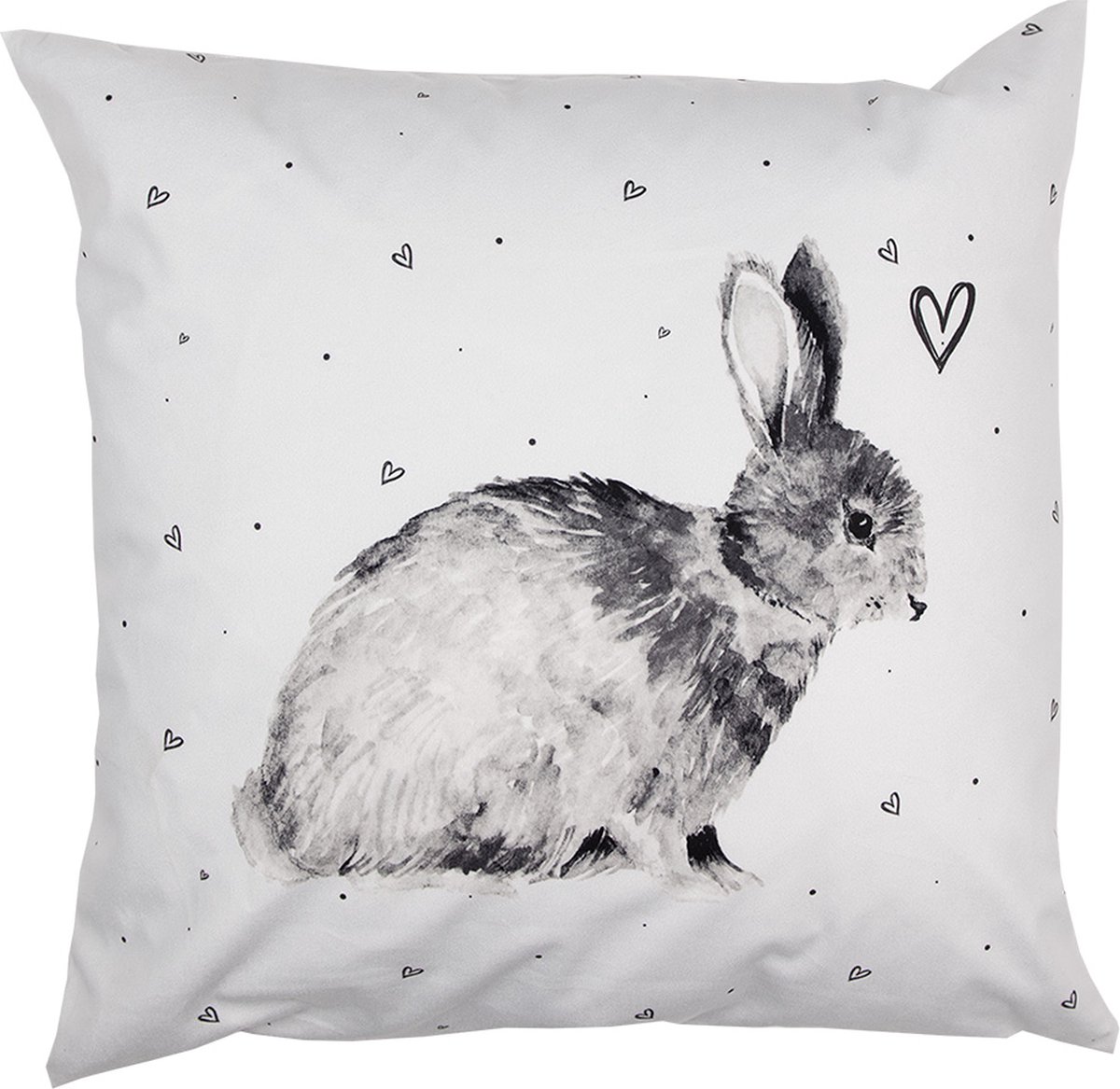 Kussenhoes 45x45 cm Wit Polyester Konijn