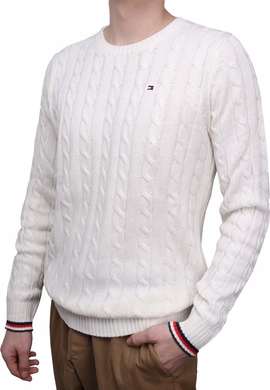 Tommy Hilfiger | Hommes | Jumper en maille torsadée | Ivoire | L