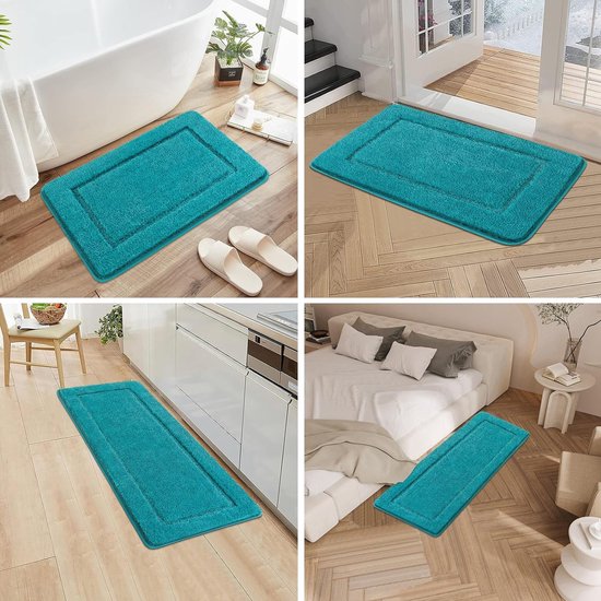 Pauwer Badmat Set 3 Stuks Badkamermat en U-vorm Toilet Mat Set Microfiber Hoge Dichtheid Zacht Water Absorberend Bad Tapijt Antislip Douche Tapijten voor Badkamer