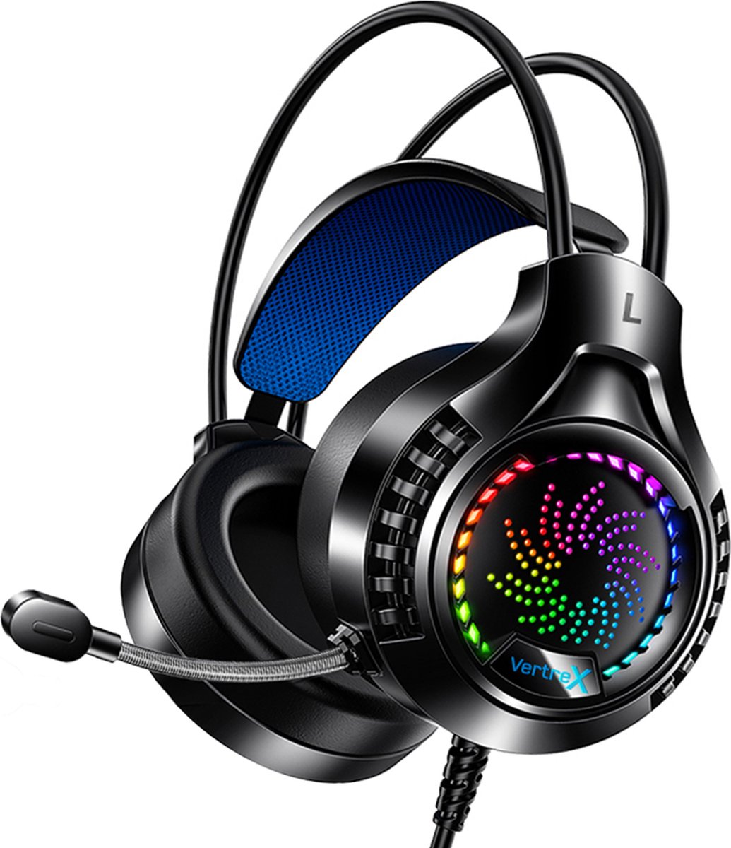 VERTREX Gaming Headset met Microfoon - Hoofdtelefoon - Headsets PC, PS5, PS4, Xbox, Nintendo Switch - 7.1 Surround Sound