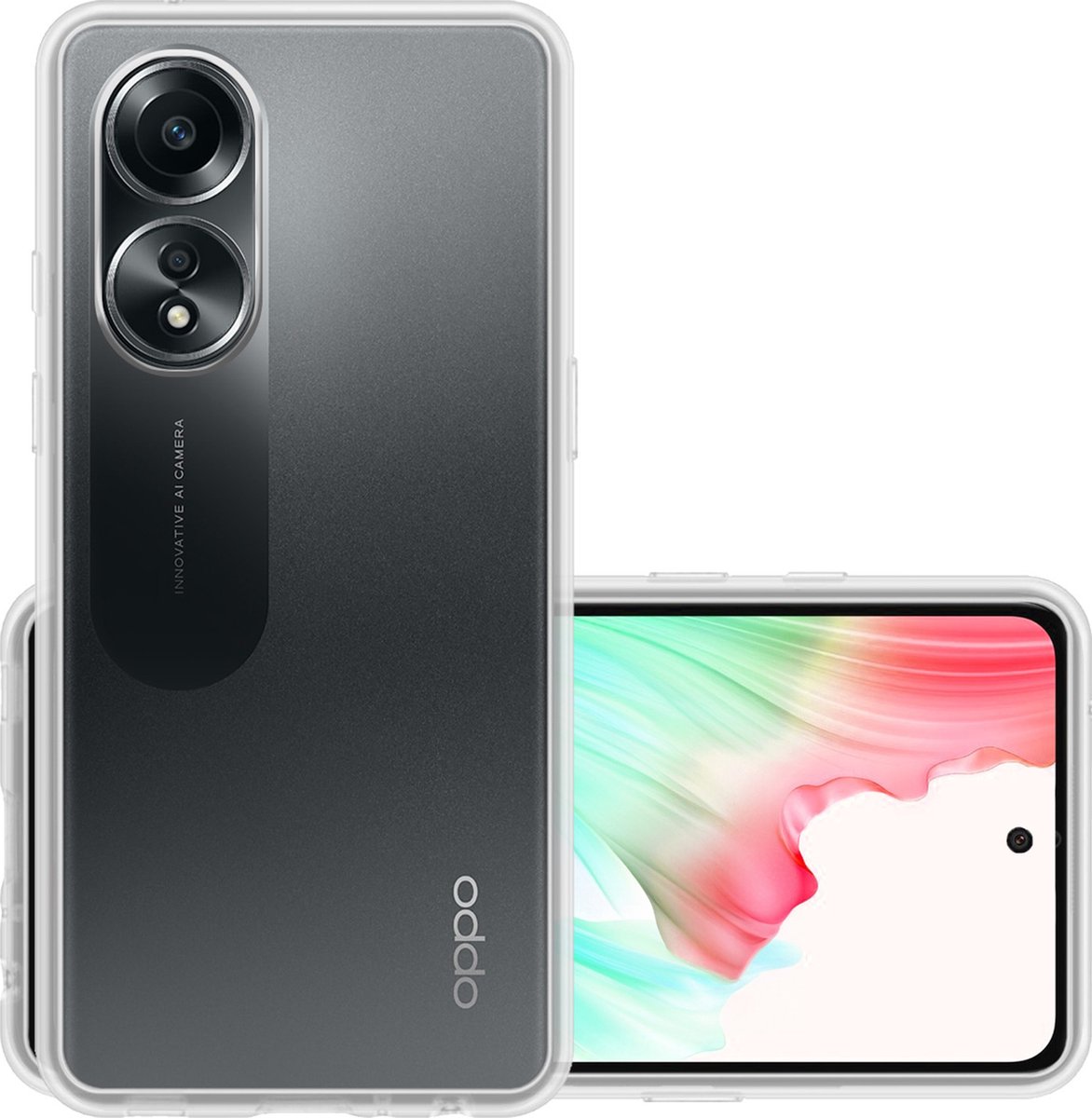 Hoesje - Geschikt voor OPPO A58 - Sterk & Shockproof - Hoes Cover - Siliconen Case - Transparant