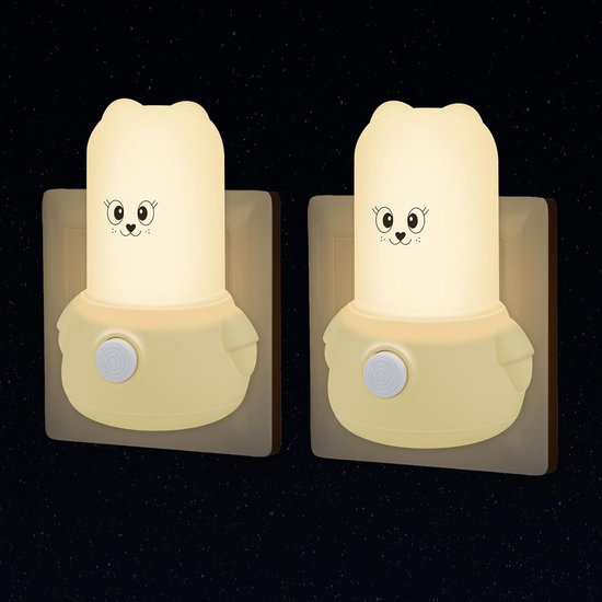 Nachtlampje voor Kinderen - Stopcontact met Schakelaar - Oriëntatielicht - Babyvoedingslamp - Slaapkamer Verlichting