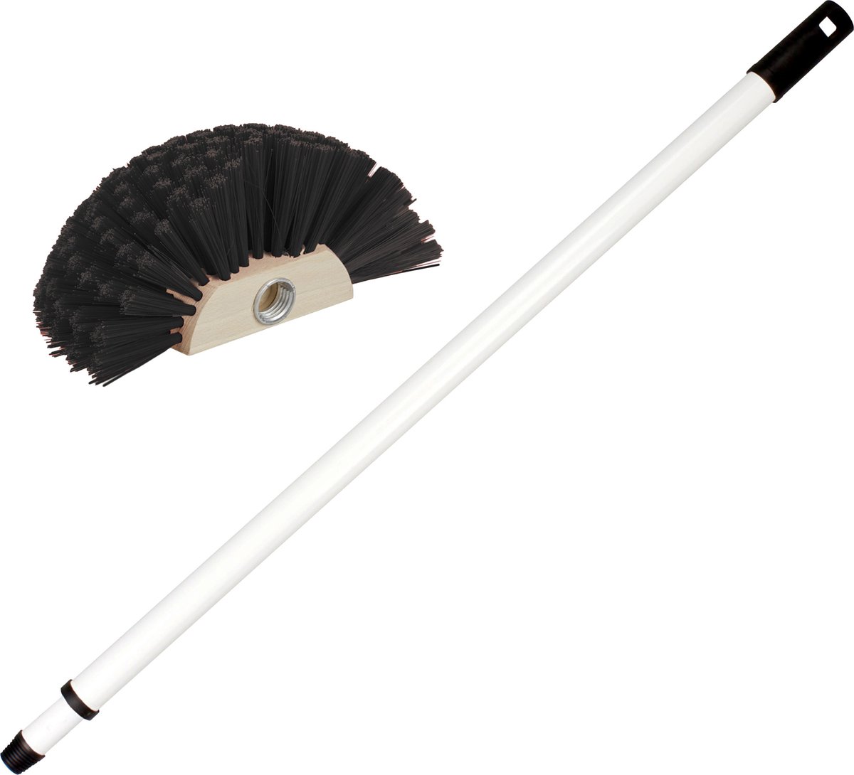 Goedkoopste Ragebol met telescoopsteel - 80-130 cm - uitschuifbaar - wit - spinnenrager