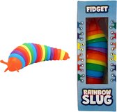 Fidget regenboog slak - Fidget toys - Rainbow slug - TikTok - 18,5 cm - Kunststof - multicolor
