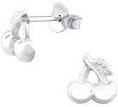 Joy|S - Zilveren kers oorbellen - 7 x 8 mm - zilver - oorknoppen