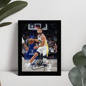 Stephen Curry Kunst - Gedrukte handtekening - 10 x 15 cm - In Klassiek Zwart Frame - NBA - Basketbal - Ingelijste Foto - Golden State Warriors