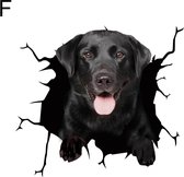 Raamsticker-Hond-Zwarte Labrador-14.5cm bij 15cm