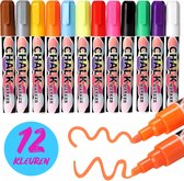 Raamstiften - Krijt Kalk Markers - Afwasbaar - 12 Stuks Kleuren - Voor Whiteboard & Ramen