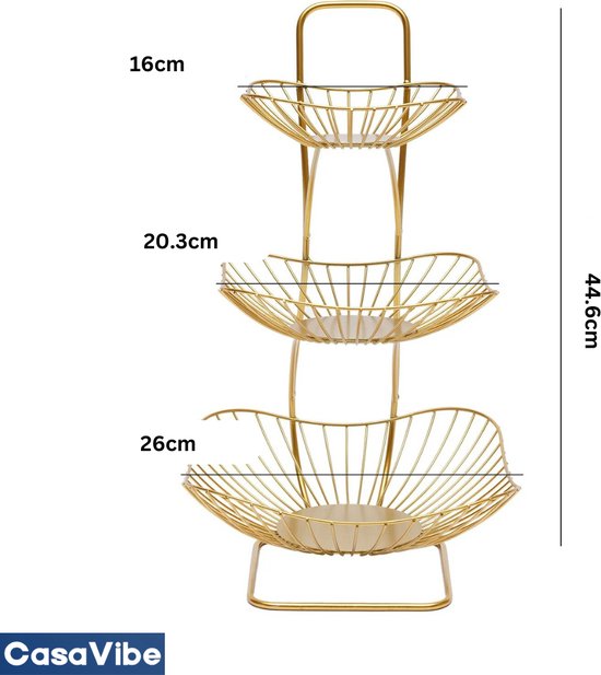 Fruitschaal 3 Laags - Serveertoren - Fruit Etagère - Fruitmand