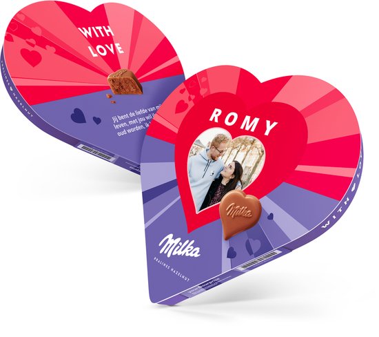 Gepersonaliseerd Milka Hart met foto en naam