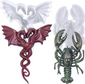 2 stuks 3D dieren siliconen mallen, AIFUDA Lovers Dragon hars mal & kreeft epoxyhars mal grote hars mal DIY hars gieten voor muur bureau decoratie
