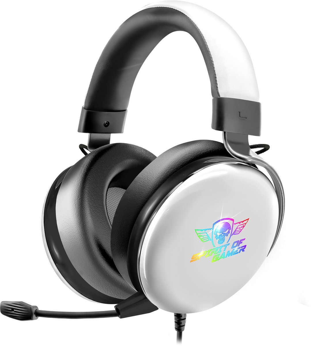 Spirit of Gamer Game Headset – Koptelefoon – Headset – 7.1 Surround Sound – Aluminium Beugel – Geschikt Voor PS4/PS5, Switch, PC - Wit