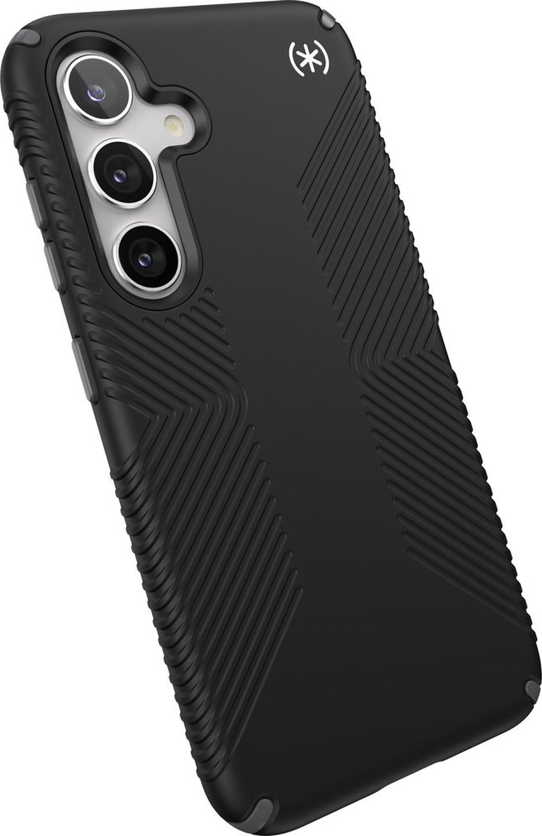 Speck hoesje geschikt voor Samsung Galaxy S24 - Ultieme Bescherming en Grip - Luxe Soft-touch Afwerking - Valbescherming gecertificeerd tot 4 meter - Microban Antibacterieel - Presidio2 Grip lijn - Zwart