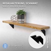 Wandhouder Plankhouder set van 2 100 x100 mm zwart staal ML design