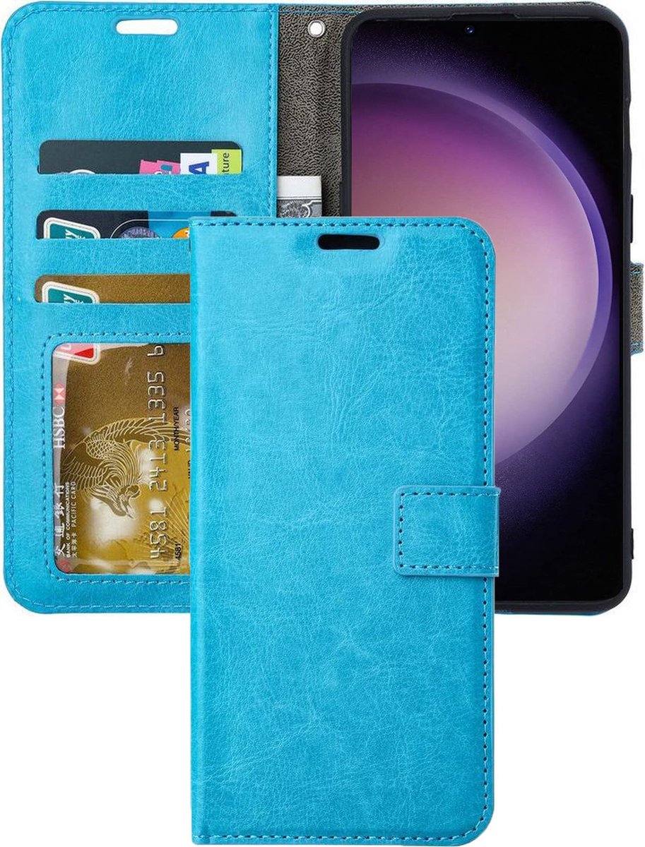 Portemonnee Book Case Hoesje Geschikt voor: Samsung Galaxy S23 Plus - Turquoise