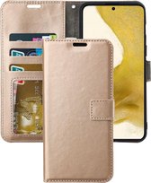 Portemonnee Book Case Hoesje Geschikt voor: Samsung Galaxy S22 S901 goud