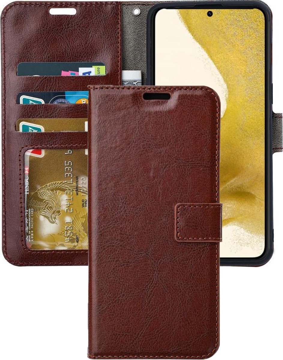 Portemonnee Book Case Hoesje Geschikt voor: Samsung Galaxy S22 S901 bruin