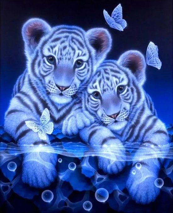 Figured'Art Diamond Painting set Volwassenen 40x50 cm Een paar zebra's - 5D DIY Art